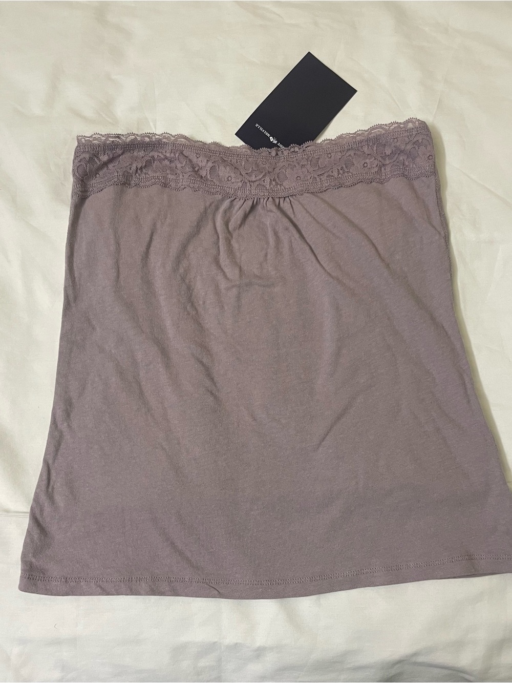 Brandy Melville Lilac Lace-Trim Tube Top